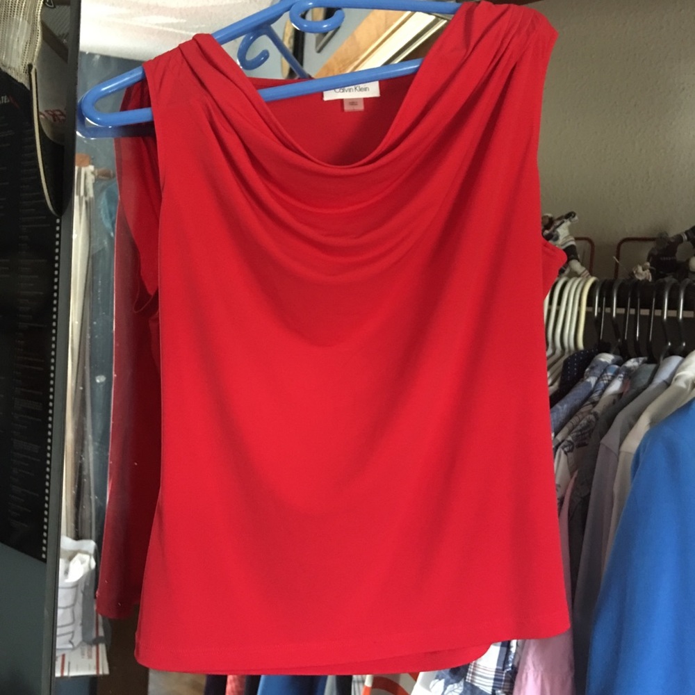 Calvin Klein sleeveless red top